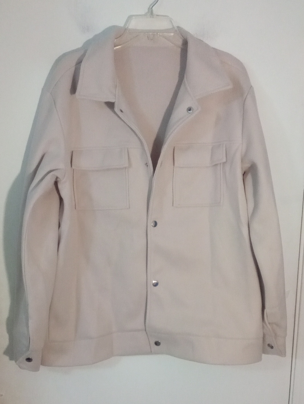 Zaful Cream Snap Front Utility Jacket Small NWT New LP